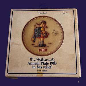 Vintage Collector Plate MJ Hummel Goebel 1980 10th Annual Includes Original Box